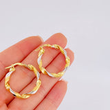Candongas Ferchi Espiral 3.45 g / 3 cm Dos Oros Amarillo Blanco 18K