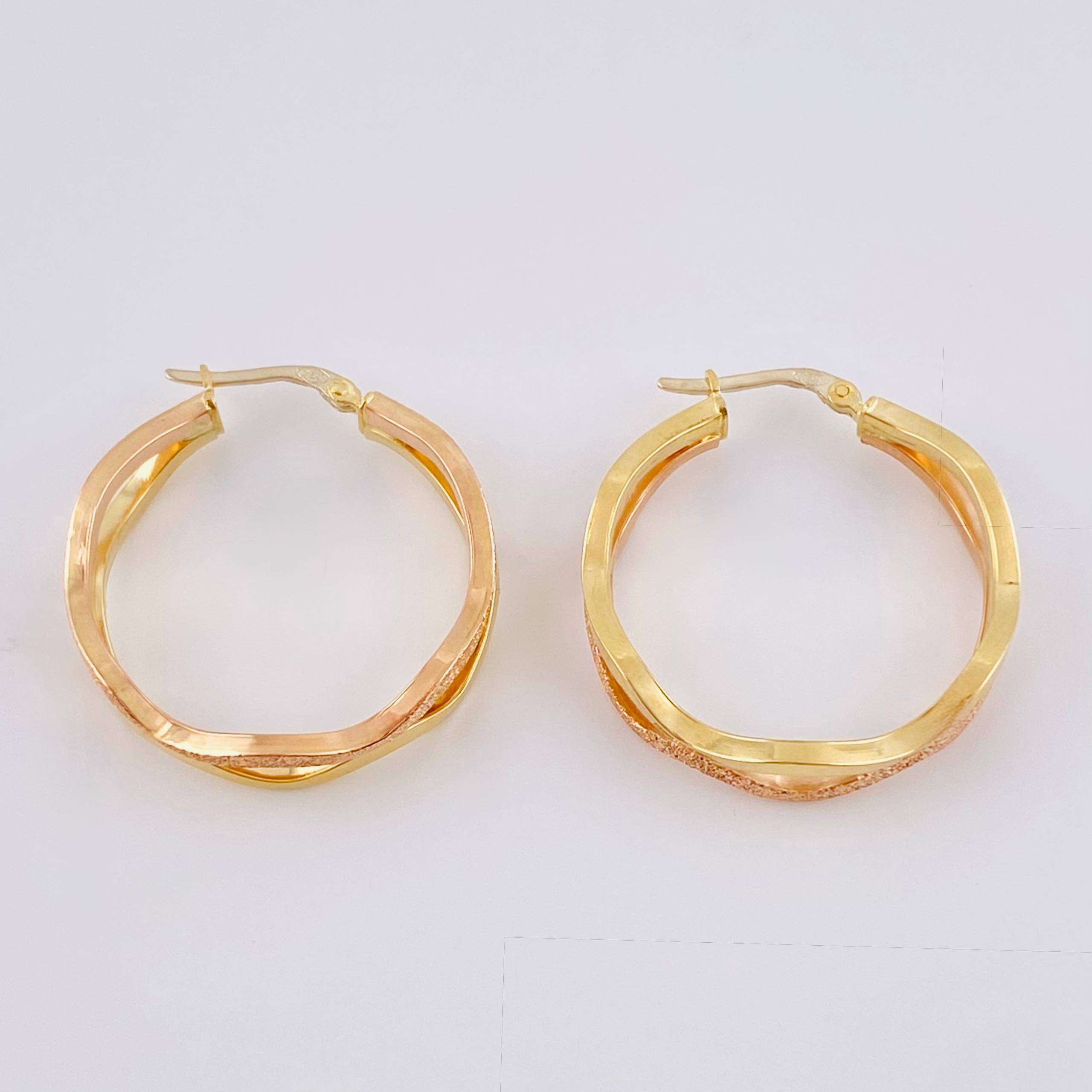 Candongas Infi 3.4 g / 3 cm Dos Oros Amarillo Rosa 18K