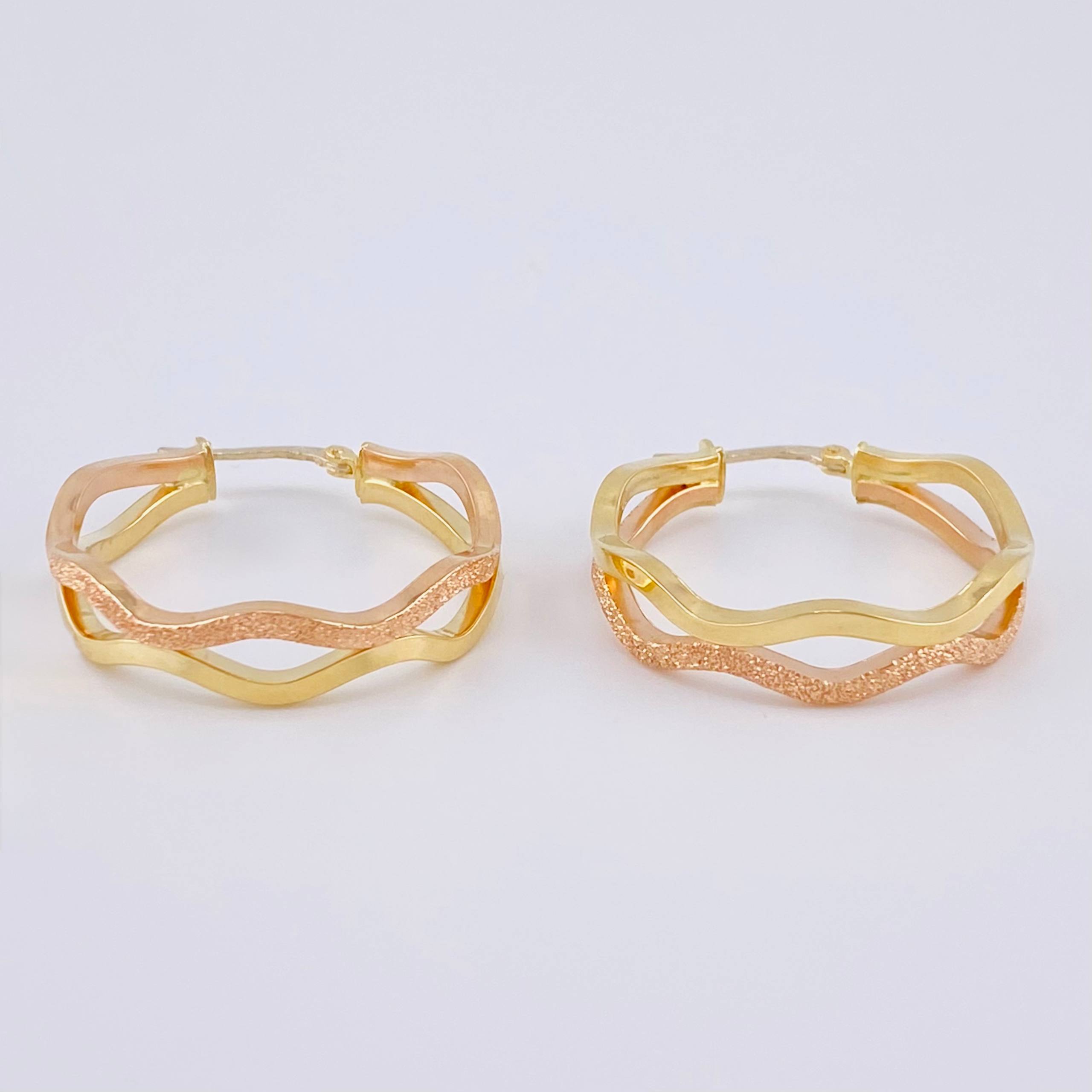 Candongas Infi 3.4 g / 3 cm Dos Oros Amarillo Rosa 18K