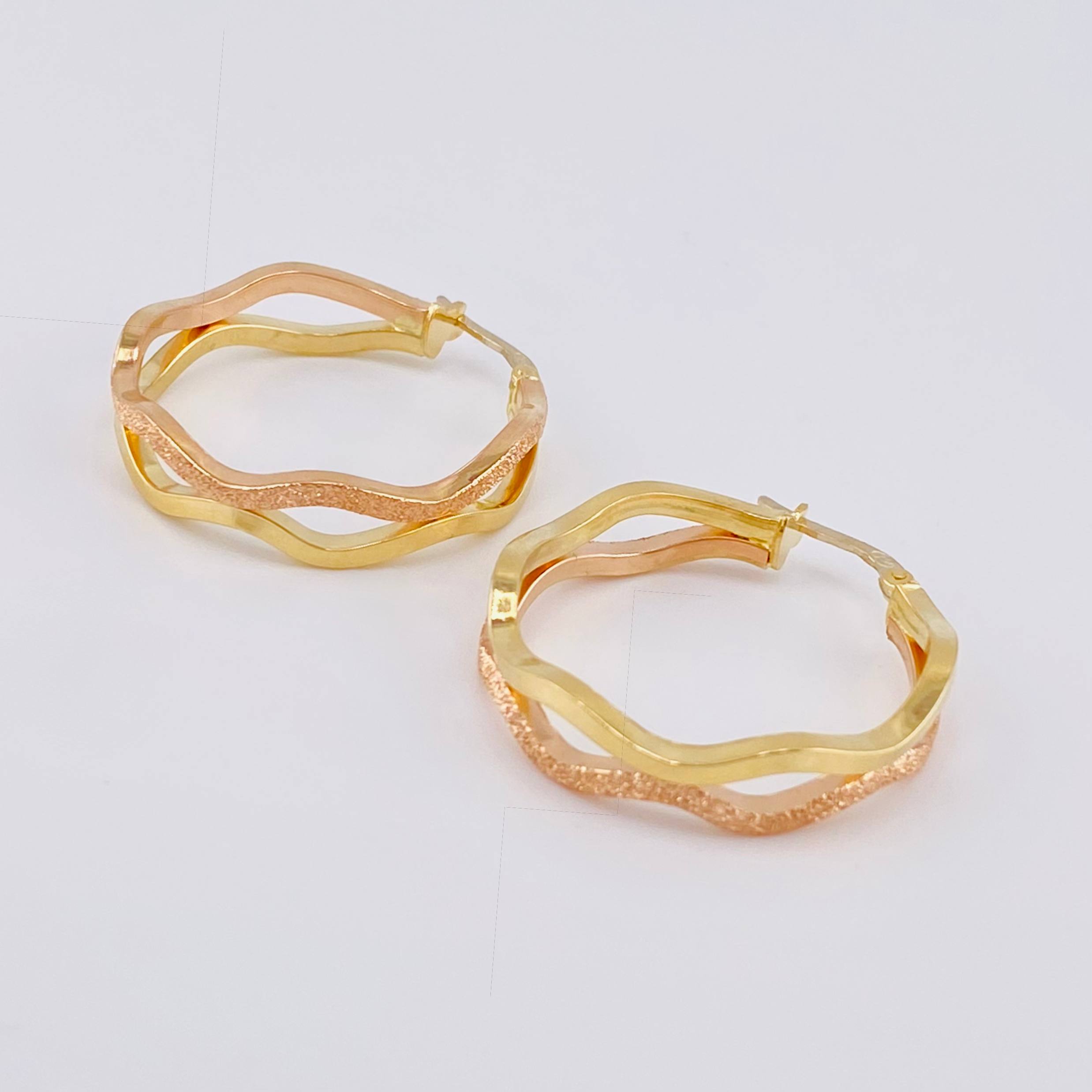 Candongas Infi 4.05 g / 3 cm Dos Oros Amarillo Rosa 18K