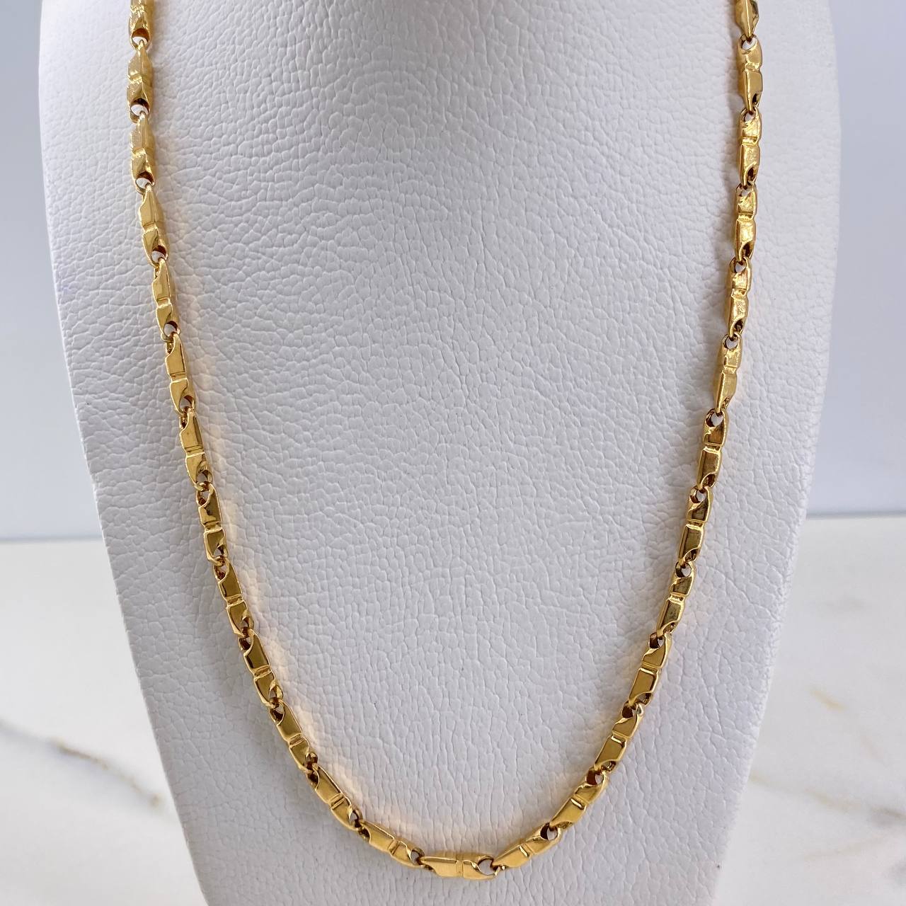 Cadena Rustica 13.5gr / 60cm / 4mm Oro Amarillo 18K &