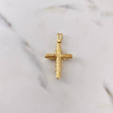Dije Cruz Tronco 3.6gr / 3.6cm / Esmeralda 60 Pts Oro Amarillo 18K (Joya) &
