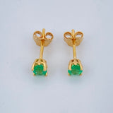 Topos Cuatro Garras Esmeralda 1gr / Oro Amarillo 18K &