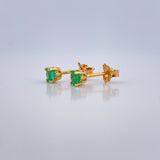 Topos Cuatro Garras Esmeralda 1gr / Oro Amarillo 18K $