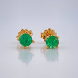 Topos Cuatro Garras Esmeralda 1gr / Oro Amarillo 18K &