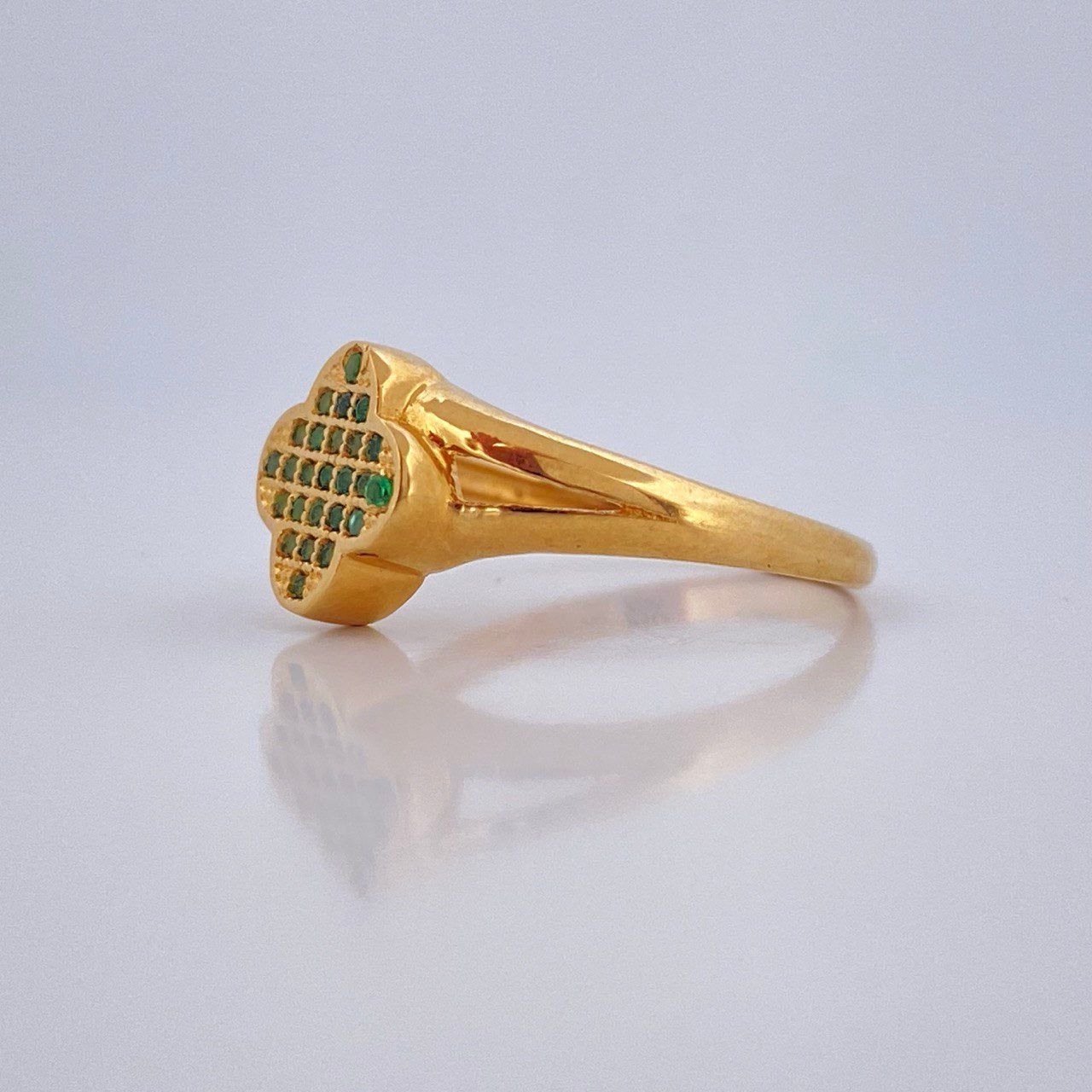 Anillo Trebol 2.4gr / T6 1/2 / Oro Amarillo 18K $