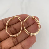 Candongas Daki Ovaladas 2.55 g / 3.5 cm Tres Oros 18K