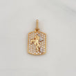 Dije Placa Caballo 2.3 g / 2 cm Dos Oros Amarillo Blanco 18K