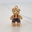 Dije Oso Articulado 5.1 g / 3 cm Dos Oros Negro Amarillo 18K