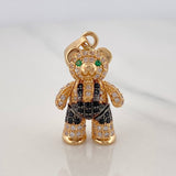 Dije Oso Articulado 5.1 g / 3 cm Dos Oros Negro Amarillo 18K