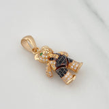 Dije Oso Articulado 5.1 g / 3 cm Dos Oros Negro Amarillo 18K