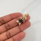Dije Oso Articulado 5.1 g / 3 cm Dos Oros Negro Amarillo 18K