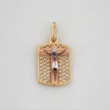 Dije Placa Cruz Cristo Milagroso De Buga 2.45 g / 2.3 cm Cuatro Oros 18K