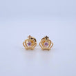 Topos Corona Cruz 1.1gr / 8mm Circon Rosado Oro Amarillo 18K