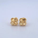Topos Trébol VCyA 2.5gr / 8mm Diamantado Borde Punteado Oro Amarillo Nac.Esp. 18K ©
