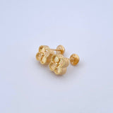 Topos Trébol VCyA 2.5gr / 8mm Diamantado Borde Punteado Oro Amarillo Nac.Esp. 18K ©