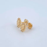 Topos Virgen De Guadalupe 1gr / 8mm / Circones Blancos Oro Amarillo 18K