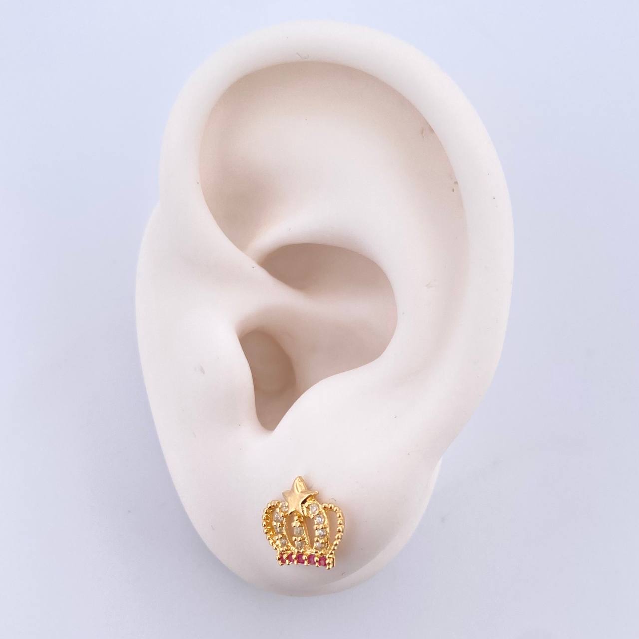 Topos Corona Estrella 1.5gr / 9mm / Circones Blancos Fucsias Oro Amarillo 18K