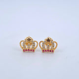 Topos Corona Estrella 1.5gr / 9mm / Circones Blancos Fucsias Oro Amarillo 18K