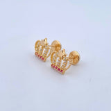 Topos Corona Estrella 1.5gr / 9mm / Circones Blancos Fucsias Oro Amarillo 18K
