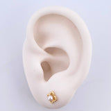 Topos Flor Perla 0.9gr / 7mm Silueta Oro Amarillo 18K ©