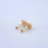 Topos Bisel 0.4gr / 2mm Circon Blanco Oro Amarillo 18K ©
