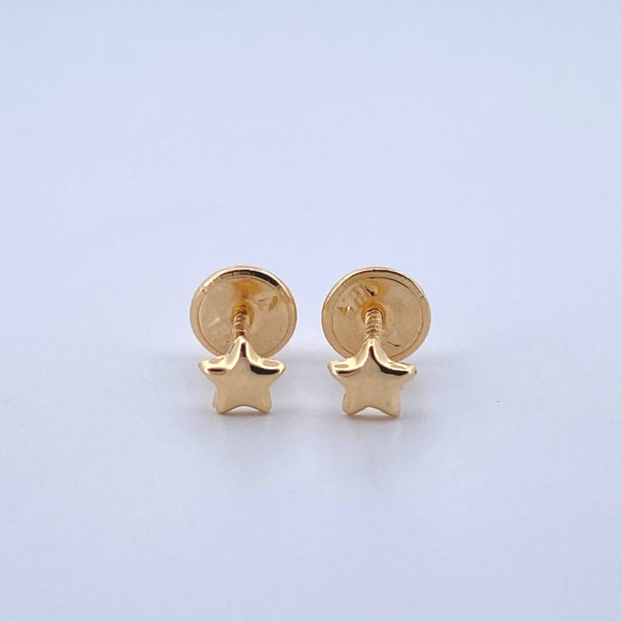 Topos Estrella Lisa 0.45gr / 4mm Oro Amarillo 18K