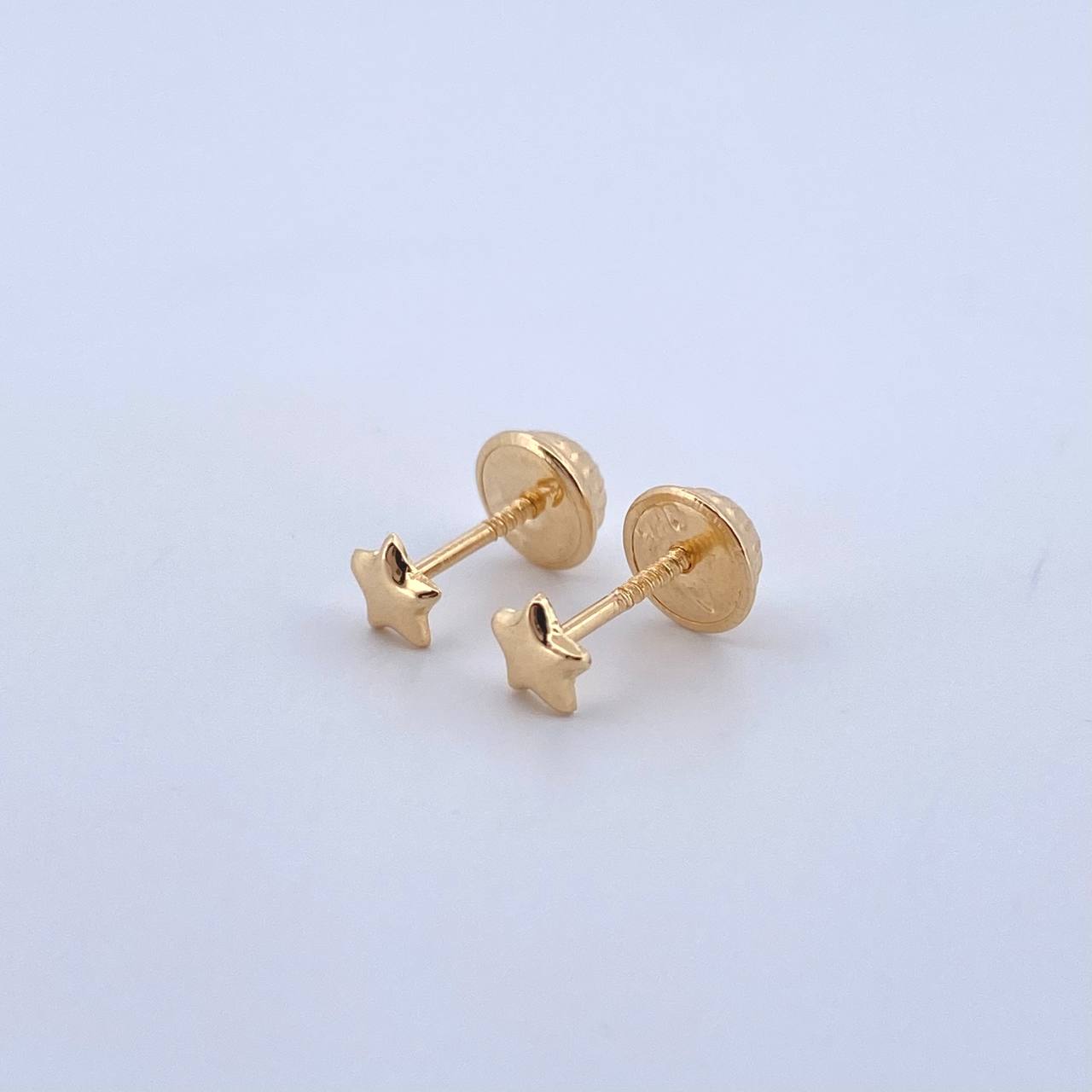 Topos Estrella Lisa 0.45gr / 4mm Oro Amarillo 18K