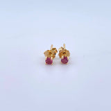 Topos Piedra 0.9gr / 3mm Rubíes 35Pts Broche Mariposa Oro Amarillo 18K (Joya) ©