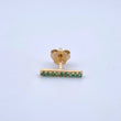 Piercing Linea Fina 0.5gr / 1.1cm / Esmeraldas 9Pts Broche Mariposa Oro Amarillo 18K (Joya) ©