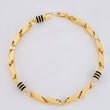 Pulso Rustico Cauchos Negros 6 g / 21 cm / 5 mm Oro Amarillo 18K