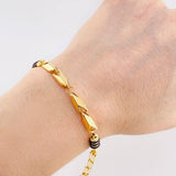 Pulso Rustico Cauchos Negros 5.95 g / 21 cm / 5 mm Oro Amarillo 18K