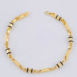 Pulso Rustico Cauchos Negros 5.5 g / 19.6 cm / 5 mm Oro Amarillo 18K