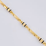 Pulso Rustico Cauchos Negros 5.5 g / 19.6 cm / 5 mm Oro Amarillo 18K