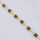 Pulso Rustico Cauchos Negros 5.1 g / 21.5 cm / 5.2 mm Oro Amarillo 18K