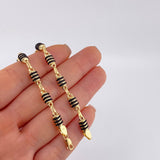 Pulso Rustico Cauchos Negros 5.1 g / 21.5 cm / 5.2 mm Oro Amarillo 18K
