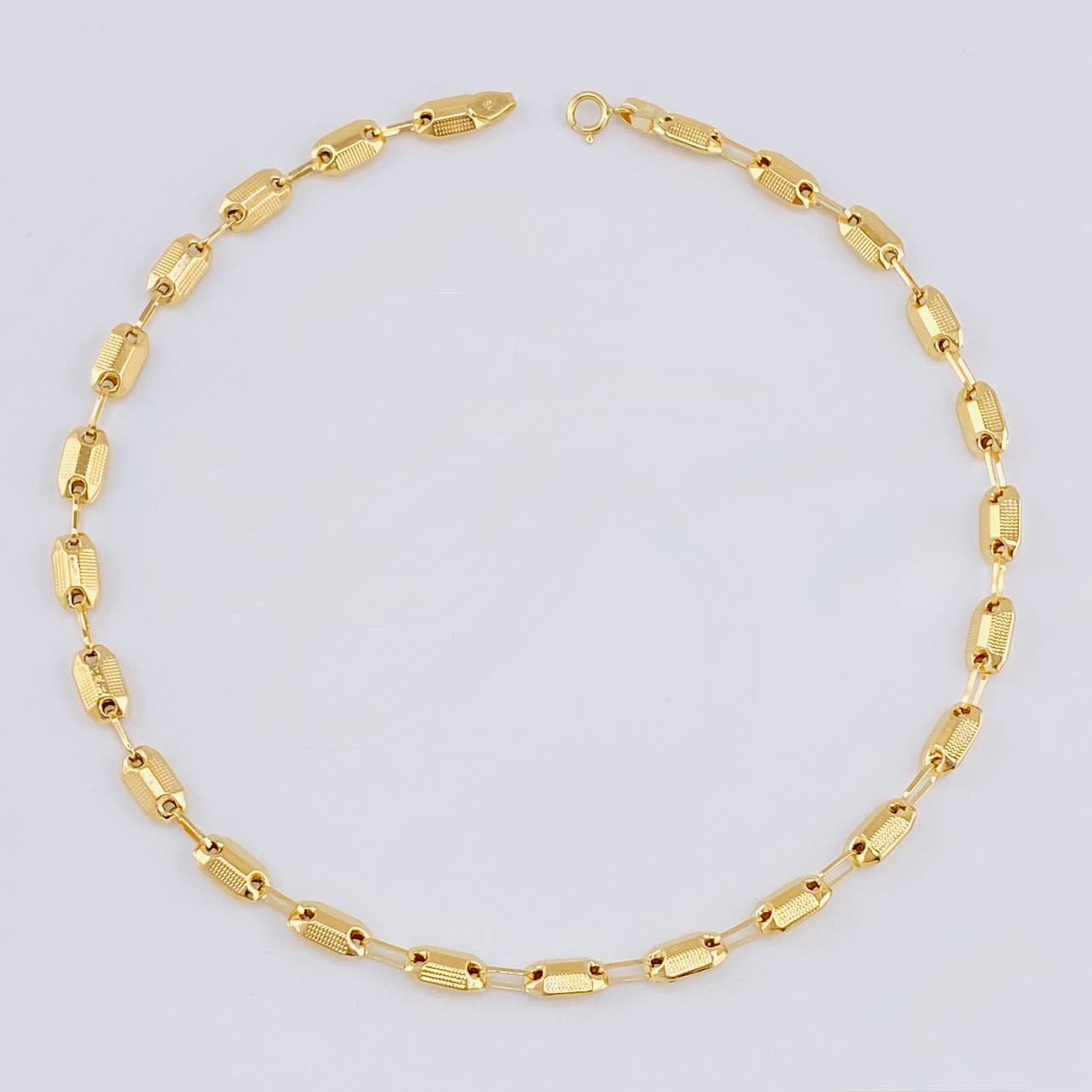 Tobillera Rustico Texturizados 4.4 g / 26.5 cm / 4.2 mm Oro Amarillo 18K