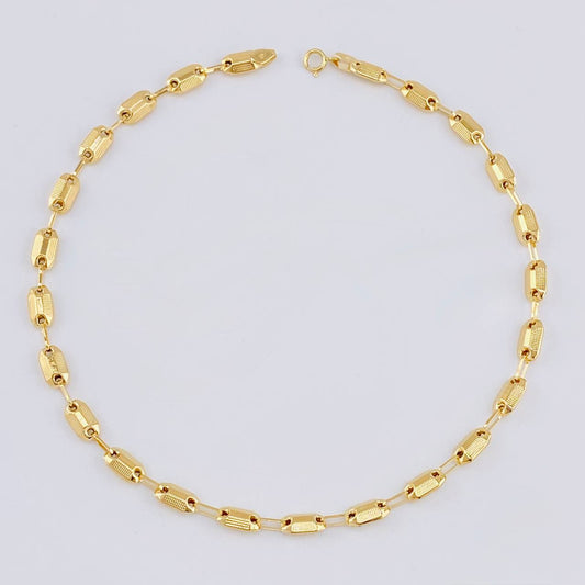 Tobillera Rustico Texturizados 4.4 g / 26.5 cm / 4.2 mm Oro Amarillo 18K