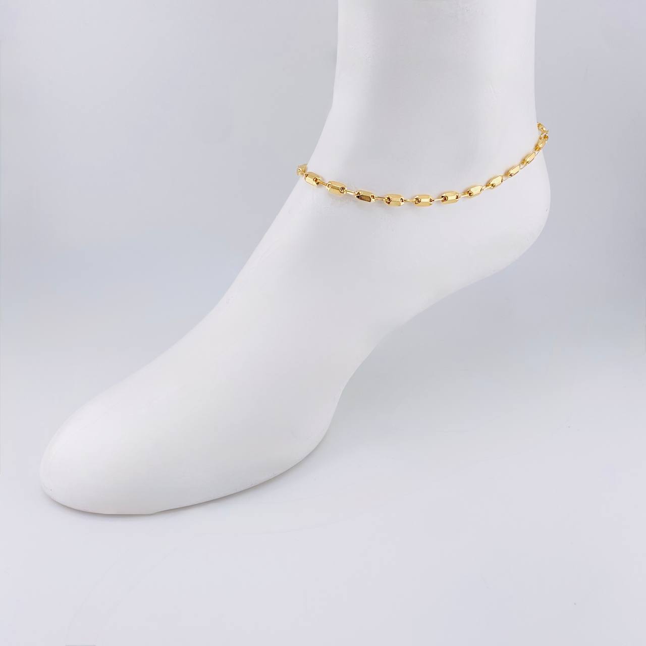 Tobillera Rustico Texturizados 4.4 g / 26.5 cm / 4.2 mm Oro Amarillo 18K