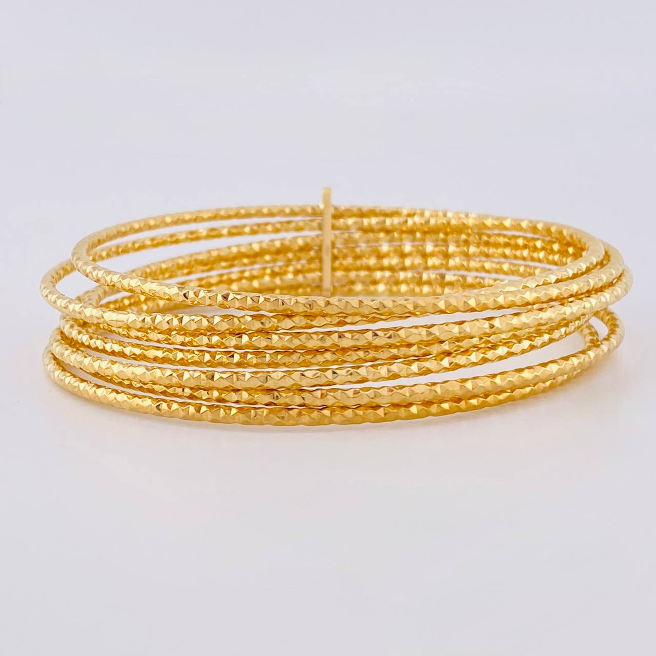 Pulso 7 Aros Diamantado 12.25 g / 20.5 cm / 2.05 mm Oro Amarillo 18K