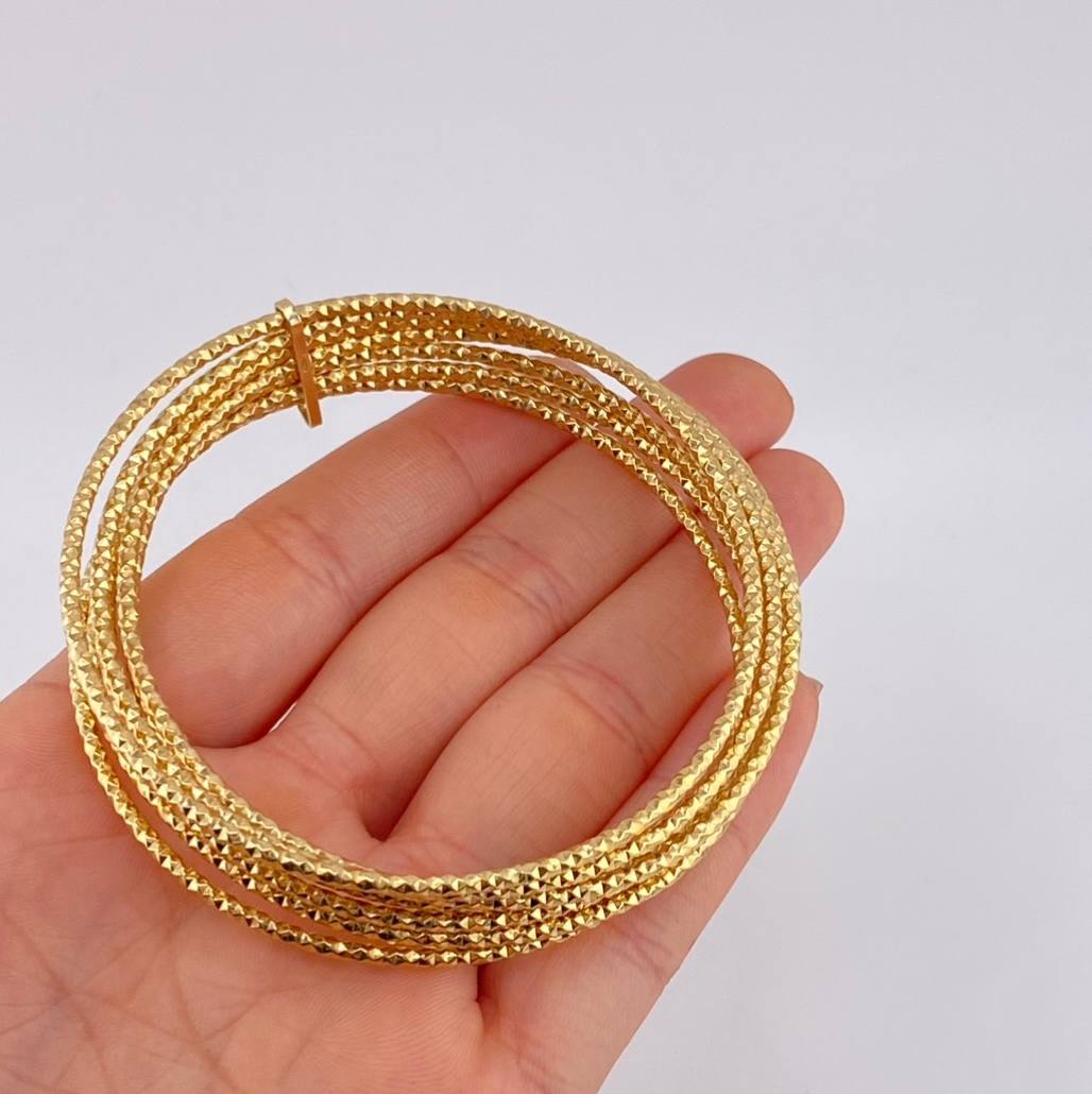 Pulso 7 Aros Diamantado 12.25 g / 20.5 cm / 2.05 mm Oro Amarillo 18K