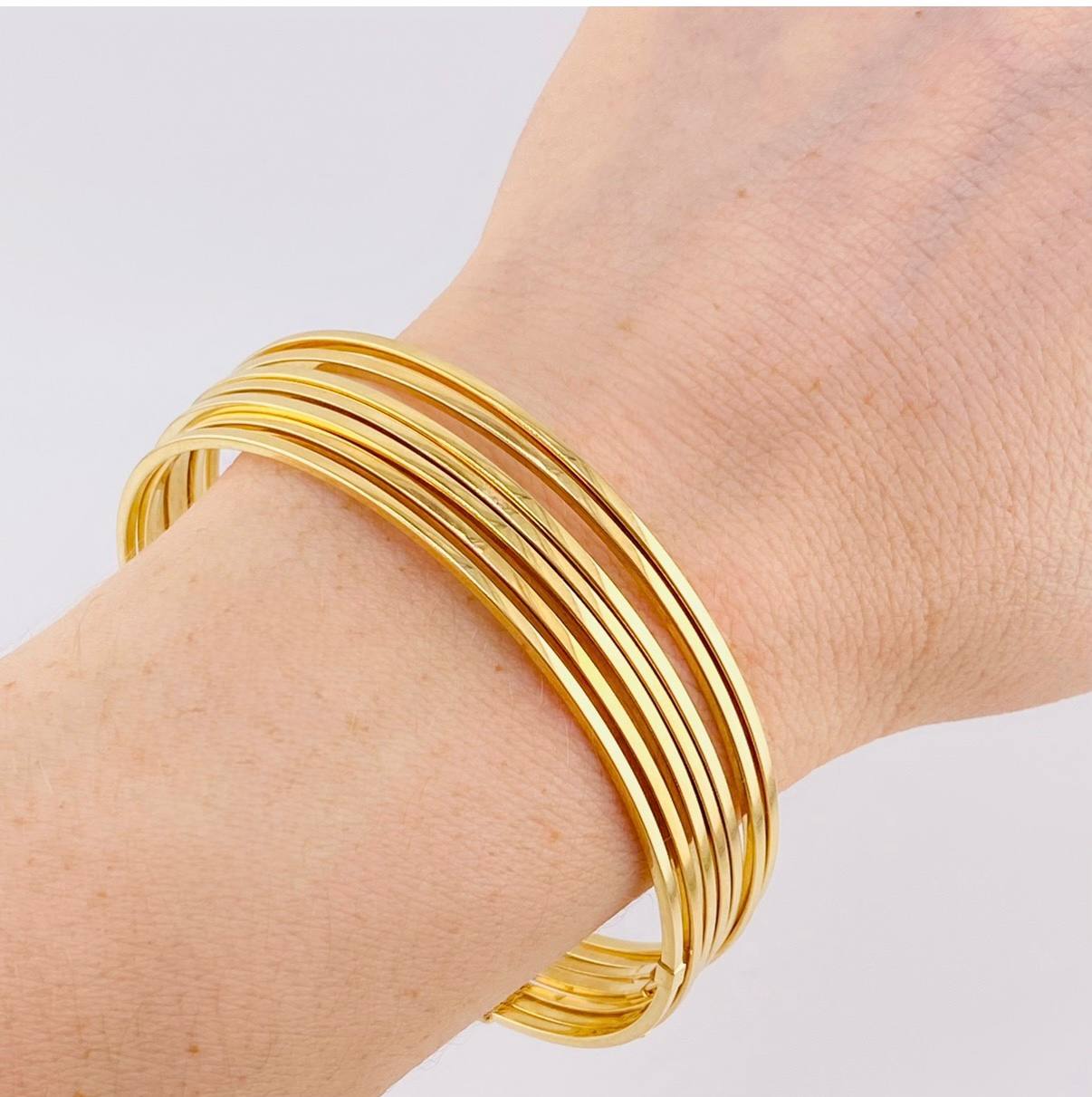 Pulso 7 Aros 12.8 g / 20.5 cm / 1.45 mm Oro Amarillo 18K