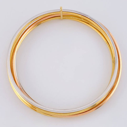 Pulso 7 Aros Liso 9.6 g / 20.5 cm / 1.45 mm Tres Oros 18K