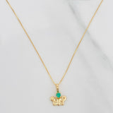 Set Cadena Veneciana + Dije Mariposa Esmeralda 06Pts / 1.3 g / 45 cm Oro Amarillo 18K