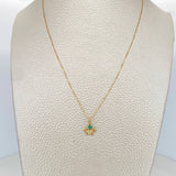 Set Cadena Veneciana + Dije Mariposa Esmeralda 06Pts / 1.3 g / 45 cm Oro Amarillo 18K