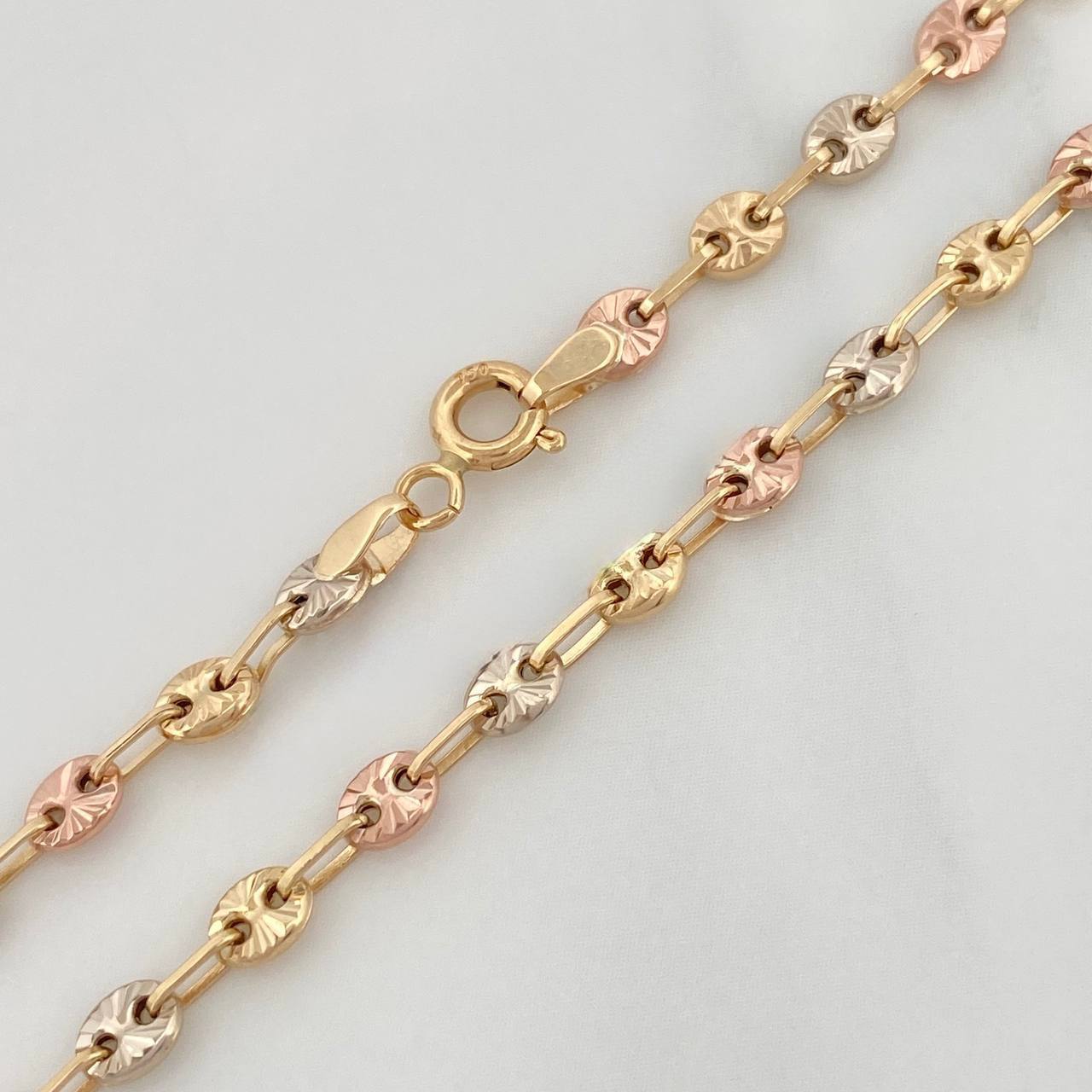 Cadena Gc Diamantada 7.05 g / 46 cm / 3.46 mm Tres Oros 18K
