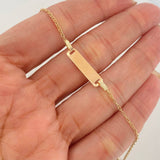 Pulso Bebé Aro Seguido Placa 1 g / 16.5 cm-14.5cm / 1.3 mm Oro Amarillo 18K