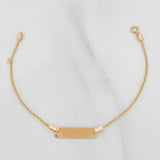 Pulso Bebé Aro Seguido Placa 0.9 g / 15.5 cm-14cm / 1.3 mm Oro Amarillo 18K