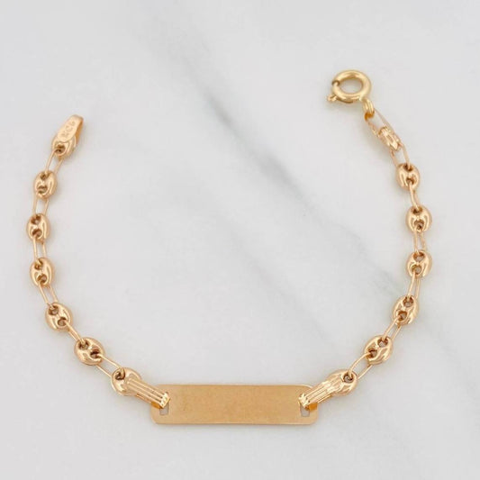 Pulso Bebé Placa Gc 1.6 g / 13.5 cm / 3.22 mm Oro Amarillo 18K