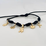 Pulsera Tejida Seis Nudos Oro Amarillo 18K